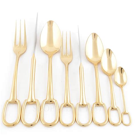 hermes cutlery gold|hermes plate collection.